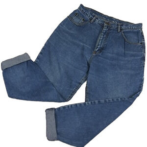 Route 66 Vintage High Rise Five Pocket Button Zipper Tapered Leg Blue Jeans